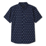 Brixton camicia a maniche corte blu Charter Print Shirt