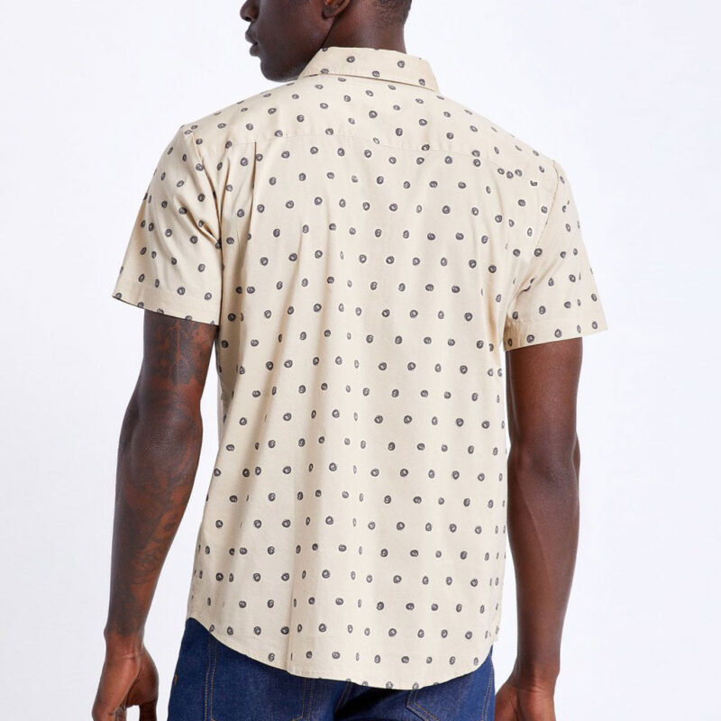 Brixton - Charter Print Shirt - Off White/Charcoal