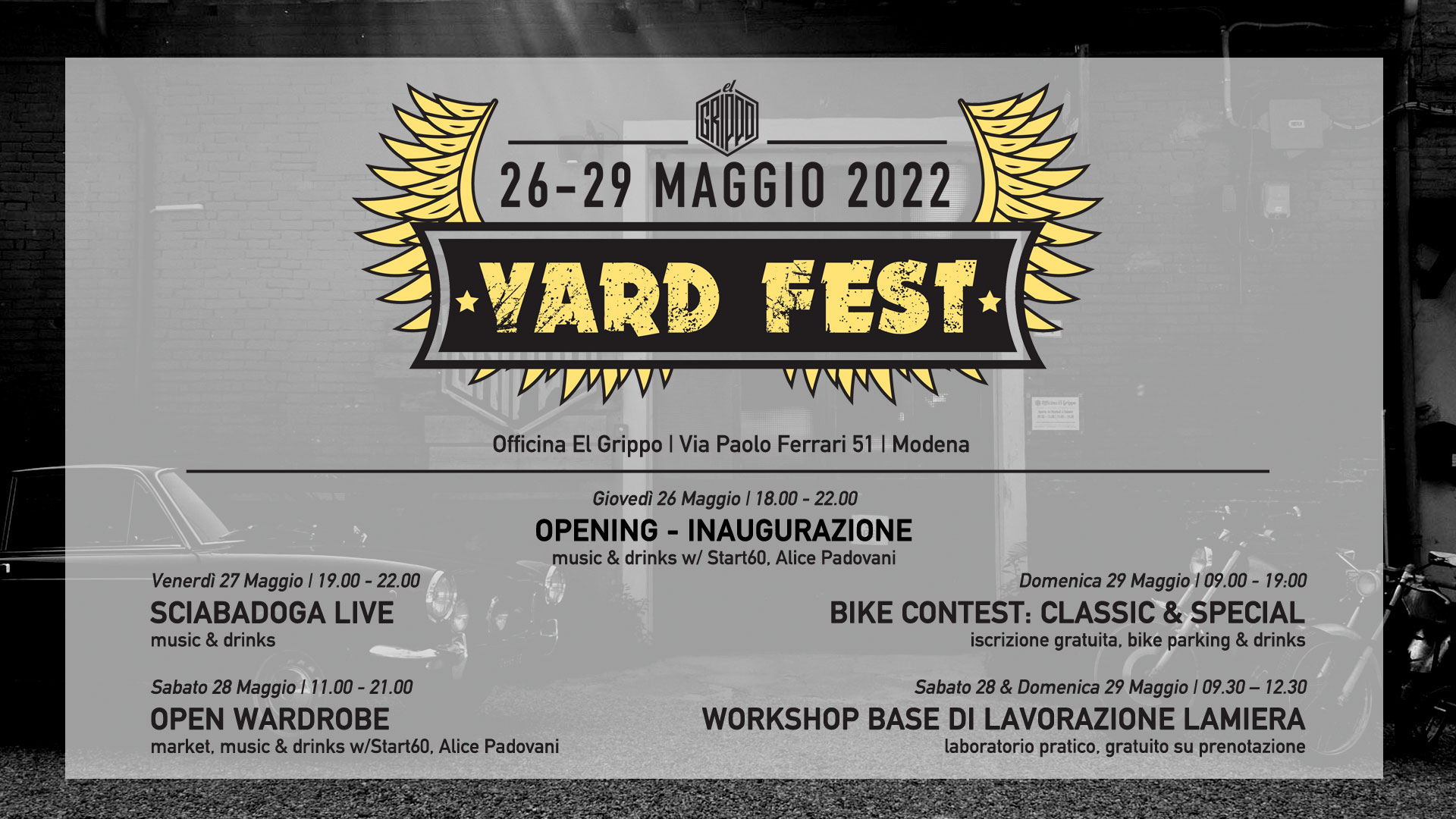 Officina El Grippo - Yard Fest 2022 - Programma