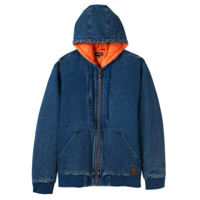 Brixton - Builders Zip Hood Jacket - Medium Wash Indigo
